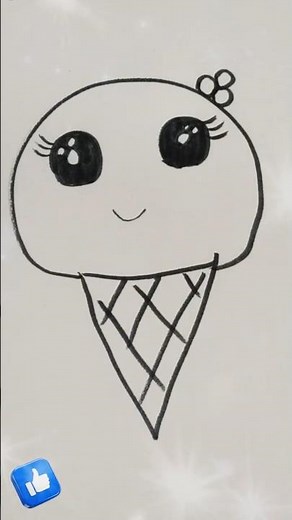 How To Draw A Cute Ice Cream Cone! #drawing #tutorial #art