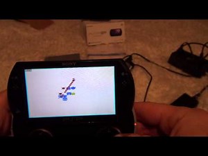 The game GBamaTron running on Sony PSP Go via MasterBoy Emulator