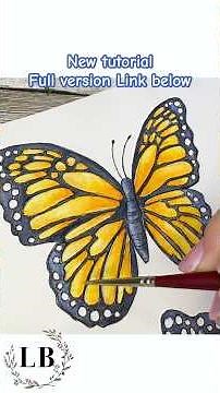 Watercolor butterfly tutorial easy beginner friendly painting. Free line drawing
