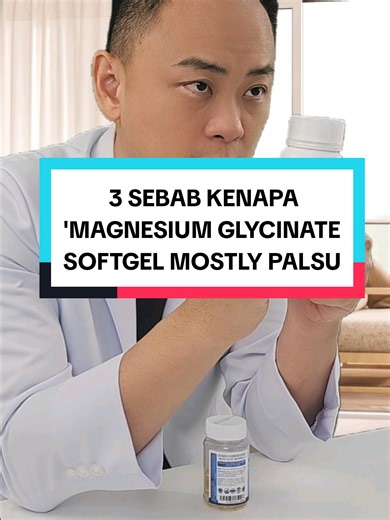 3 Sebab Kenapa ‘Magnesium Glycinate Softgel’ Mostly Palsu… 🚩 1️⃣ Langsung tak mengandungi Magnesium Glycinate ❌ Softgel hanya sesuai untuk bahan oil-soluble. Magnesium Glycinate ialah mineral water-soluble, jadi bila muncul dalam softgel, besar kemungkinan tiada bentuk glycine-bound magnesium pun. Label je “cantik”, kandungan kosong. 2️⃣ Cuma guna Magnesium Oxide murah 💸 Magnesium Oxide ialah bentuk paling murah & paling rendah penyerapan (bioavailability <10%). Ia mudah dimasukkan dalam oil c