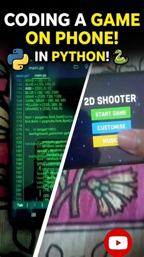 Built a 2D Shooter Game on mobile in Python Pygame 🚀🎮