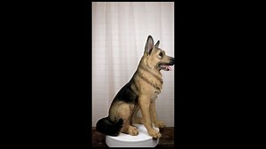 Ebros Large Lifelike Realistic German Shepherd Dog Statue with Glass Eyes 21.25" Tall Replica Collectible Dog Patio and Home Decor Sculpture Dogs Pets Puppies Decorative