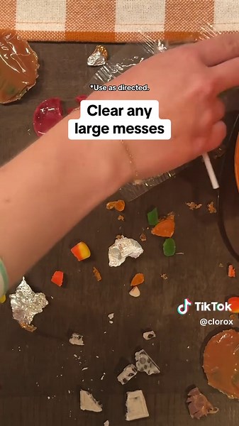 Sticky hands gooey candy = a very ~frightful~ scene 😱 Have no fear: Clorox Disinfecting Wipes can tackle even the scariest of messes. 🍭👻 #Halloween #CleaningTips #CleanTok #Clorox