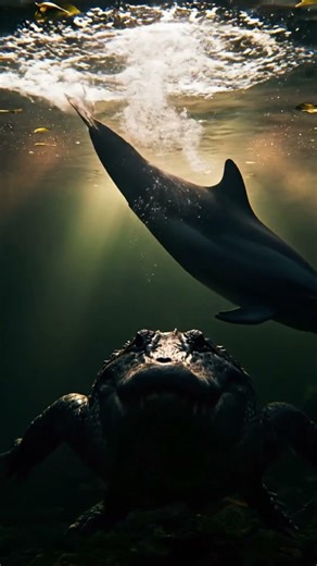 Alligator vs Dolphin 😱 Amazon River’s Most Shocking Clash #shorts #wildlife