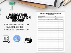 Printable Medication Administration Record, Ready to Print Medication Log Chart, Post-surgery Medication Chart, Paramedics and Nurses - Etsy Australia
