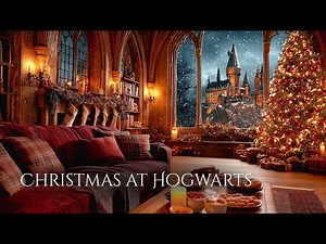 Christmas Music — Harry Potter Ambience for Study Sleep | Cozy Hogwarts Winter Fireplace Atmosphere
