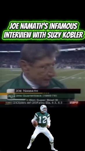 Jamon. B on Instagram: "On this date (12/20) in 2️⃣0️⃣0️⃣3️⃣ during the New England Patriots 21-16 win over the New York Jets on Sunday Night Football, Jets legend Joe Namath had his infamous interview with ESPN’s Suzy Kolber. During the interview with Kolber, Joe Namath said, “I wanna kiss you.”. It was revealed in his book “All the Way: My Life in Four Quarters,” that he was drinking all day leading up to that interview. Who remembers this? #joenamath #suzykobler #nfl #jamonboltonshow"