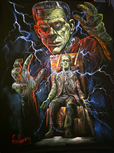 Custom Frankenstein T-Shirt Art for Horror Fans