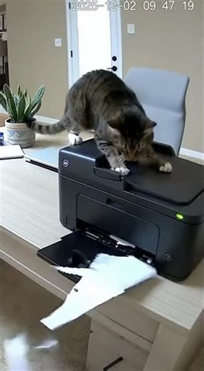 Cat Attacks Printer Gone Wrong!