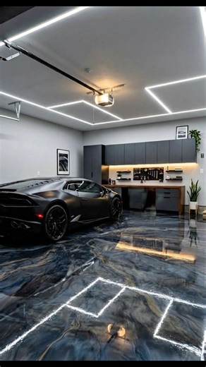 insane luxury garage transformation🔥#EpoxyFloor #GarageTransformation #MetallicEpoxy #ModernDesign