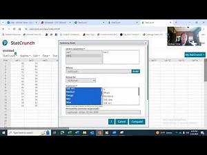 Finding the Coefficient of Variation (CV) using Statcrunch.