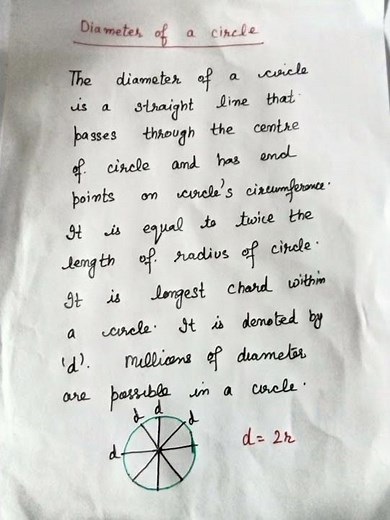 diameter of a circle