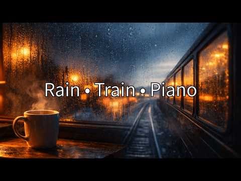 Rain • Train • Piano | Calm Night Ambience for Sleep, Study & Relaxation