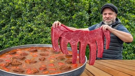 Thick brandy infused steak trapped under butter and veggies and cooked for hours