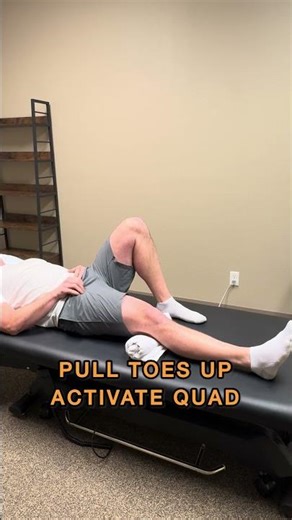 Quad Set Exercise: helps to improve quad activation following injury and decrease pain.