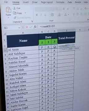 এক্সেলে Attendance Sheet এক ক্লিকেই করার ট্রিক #exceltips #Excel