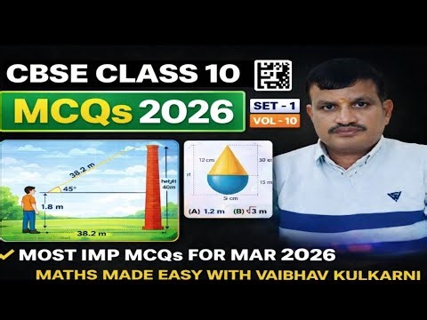 10.Class 10 Maths MCQs | Q.P. Code 30/3/1 Set-1 | Most Important Questions | Vol- 10 | CBSE 2026