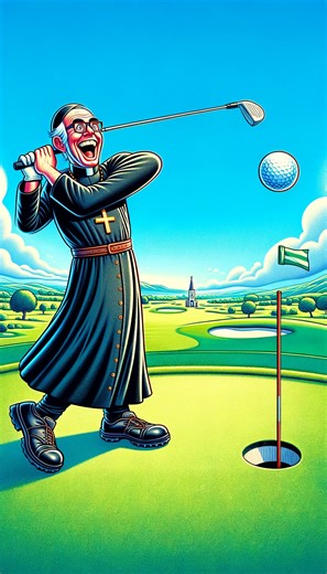 2.4K views · 21 reactions | Watch this priest trade his sermon for a swing! ⛳ #HoleInOne #SundayFunday #jokes #funnystory | Quick Line Comedy | Facebook