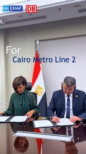 8.8K views · 180 reactions | A milestone in Cairo’s transport evolution: The National Authority for Tunnels has officially signed the contract for the rehabilitation and upgrade of Cairo Metro Line 2 with the joint venture of DB Engineering & Consulting GmbH and EHAF Consulting Engineers. This partnership sets the stage for transformative improvements in passenger experience, operational reliability, and urban mobility. | EHAF Consulting Engineers | Facebook