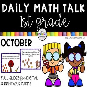 First Grade Math Talks - October - Digital and Printable