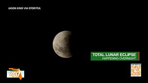 Blood moon lunar eclipse happening overnight