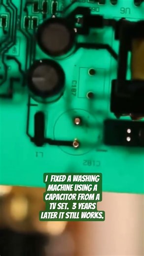 HOWTO Fix a broken washing machine using a capacitor from a junked TV set. #youtubeshorts #diy