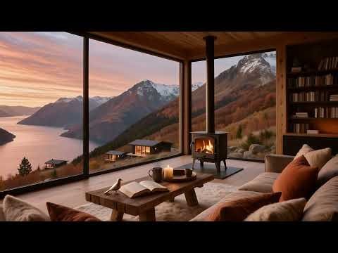 Mountain Fireplace Retreat 🍂🔥 | Cozy Cabin with Golden Mountain Views