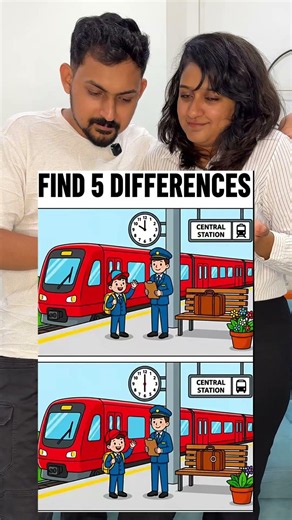 Find 5 Differences in 15 Seconds! 🔍 #Shorts #riddle #vuralvideo #braingame #spotthedifference