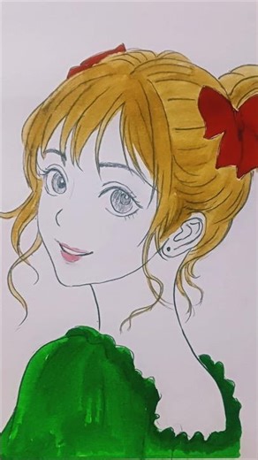 Anime girl drawing//Butiful girl #shortvideo #art #khushboo drawing art#drawing