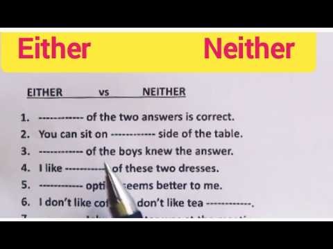 English Grammar: Either vs Neither 🤔 Learn The Difference 🔥 English Grammar Rules and Quiz