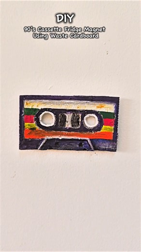 DIY 90’s Cassette Fridge Magnet Using Waste Cardboard ♻️ | Easy DIY Craft