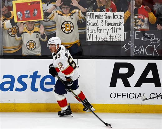 Brad Marchand gets emotional as Bruins, fans pay him touching tribute in Boston