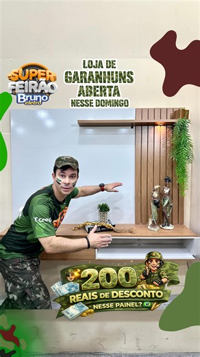 móveis e eletros on Instagram: "💵200 reais mais BARATO 😱💵 Só no Super Feirão Bruno Eletro 🪖🔥 Painelzão por apenas R$:599,00🔥🔥🪖 •Ele que suporta uma TV de até 55” •Com 1 portinha basculante e espaço para aquela baguncinha 🔥 •Nicho com caixaria dupla 🪴 •Além ripado na lateral com essa combinação perfeita de cores •E luz de led pra dar aquela elegância —Medindo 📏 1,80m de largura, vai deixar sua sala um luxo! Gostou? Então já chama no direct e vem garantir o seu✨"
