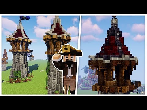 Einen mittelalterlichen Turm bauen in Minecraft! 🗼 Minecraft mittelalterlicher Turm 1.16.1