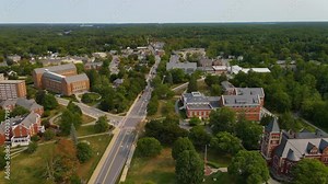 University of New Hampshire UNH at Durham aerial view in town center of Durham, New Hampshire NH, USA. This is the main campus of University of New Hampshire.