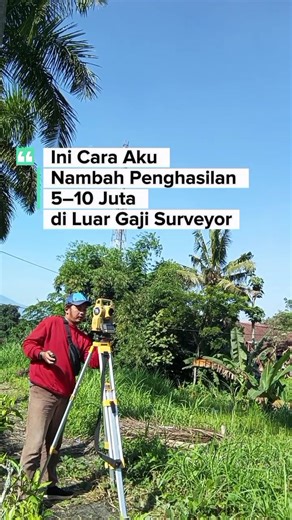 Awalnya aku cuma surveyor yang kerja ikut PT. Pagi–sore fokus kerja kantor, pulang ya pulang. Tapi lama-lama kepikiran, punya skill kenapa ngga aku manfaatin secara maksimal? Akhirnya aku coba ambil proyek pengukuran kecil di luar jam kerja: ukur luas, kontur, pematokan, sampai olah data. Pelan-pelan, tanpa resign, penghasilan tambahan bisa tembus 5–10 juta per bulan. Di akun ini aku share cara dapetin penghasilan tambahan dari skill yang kita punya, tanpa ganggu kerjaan utama. 📌Kalau kamu nger