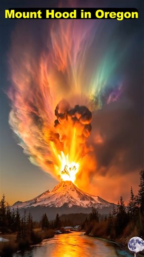 This striking scene shows a volcanic eruption beneath a snow-covered peak, with the surrounding sky glowing in intense, vivid colors. While the scene may be digitally enhanced, it reflects real optical effects seen during major eruptions, where ash and fine particles scatter sunlight through Rayleigh and Mie scattering . Eruptions of this scale can inject ash high into the atmosphere, altering how light interacts with air particles and giving rise to extraordinary color gradients. | AstroNature