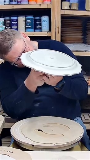 GR Pottery Forms on Instagram: "One of Jeff’s pro tips for making plates with a wide rim is to use a spacer, either one that attaches to the Form like in this clip or placing one underneath. Then gently press the edges down to create a smooth, sloped rim."