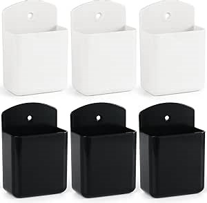 6 Pcs Remote Control Holder Wall Mount, TV Remote Holder, Self Adhesive Controller Holder, Wall Pen Holder Storage Accessories for Home Office School (3 White, 3 Black)