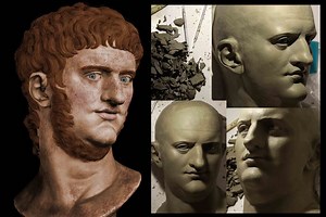 Julio Cesar, Nero and Augusto recreated in hyper-realistic sculptures