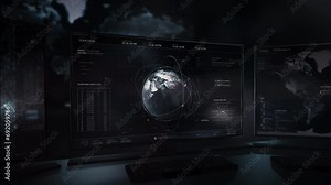 Innovative Digital Software Analyzing Global Earth Map Model. Digital Computer Program Analyzing Territory Of China. Digital User Interface Of Space Satellite For Analyzing Planet Data. Ui