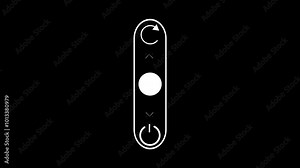 restart and off button animation. Turning on and off. on off, button, 3d button on black color background .