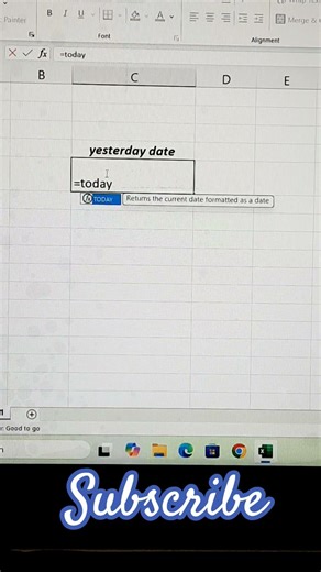 yesterday formula, yesterday date #excel #formula1 #exceltips #exceltricks #words #ms excel #music