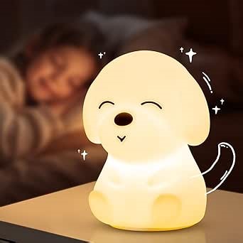 Night Light for Kids | 16 Colors & 2 Brightness & 30/60min Timer & Soft Silicone & 10h Use | Cute Night Light for Baby Nursery Kids Nightlight Dog Lamp, Kawaii Room Decor Puppy Gifts for Boys & Girls