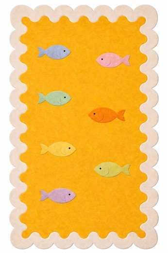 Yellow Fish Pattern Rug 5x8, Hand Tufted Wool Coastal Area Rug With Ocean Fish Design for Living Room - Etsy