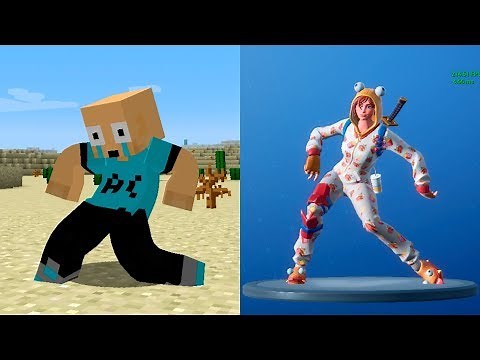 EMOTICONS MOD - Imitating FORTNITE DANCES in MINECRAFT - Minecraft mod 1.12.2 Review (SPANISH)