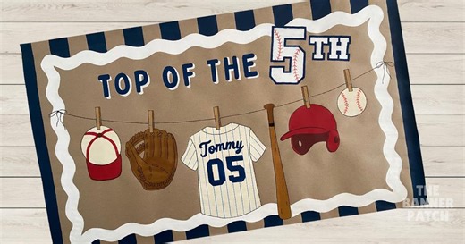 Hand Painted Baseball Banner, Custom Birthday, Baby Shower Decor Top of the Fifth - Etsy