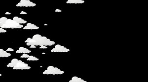 Download Animated Cartoon Clouds Drifting And Floating Across A Solid Black Background - Simple Visual Effect For Motion Graphics And Backgrounds,cartoon White Clouds Floating On A Black Background, Perfect Fo for free