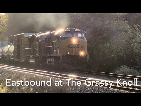 CSX Trains at “The Grassy Knoll” — The sun is setting and it’s harvest time here in Indiana.