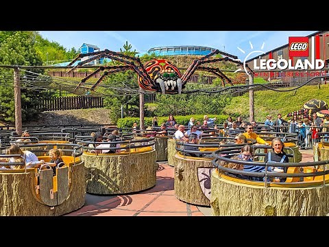 Spinning Spider On/Off Ride at Legoland Windsor Resort (Feb 2022) [4K]
